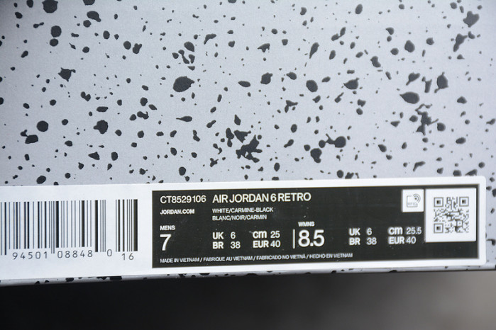 Air Jordan 6 Retro Carmine (2021) CT8529-106