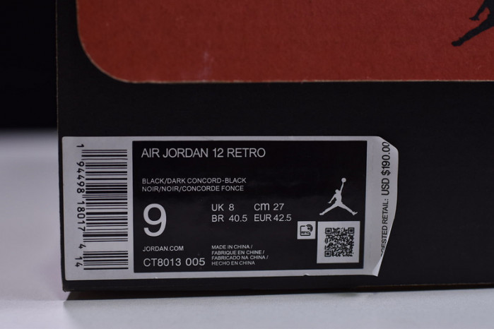 Air Jordan 12 Retro Black Dark Concord CT8013-005