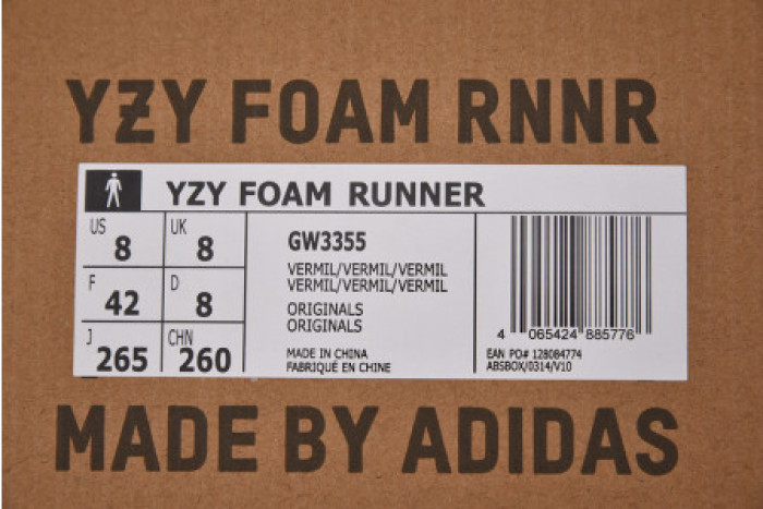ad1d*s Y**zy foam runner red cw3355
