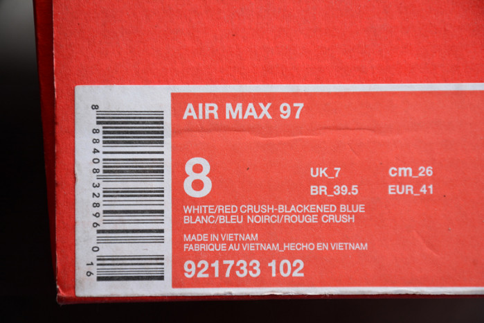 NIKE AIR MAX 97 RED CRUSH 921733-102